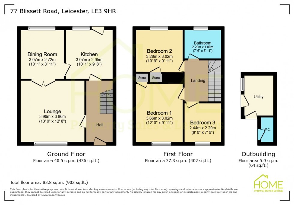 Floorplan for Blissett Road, New Parks, Leicester