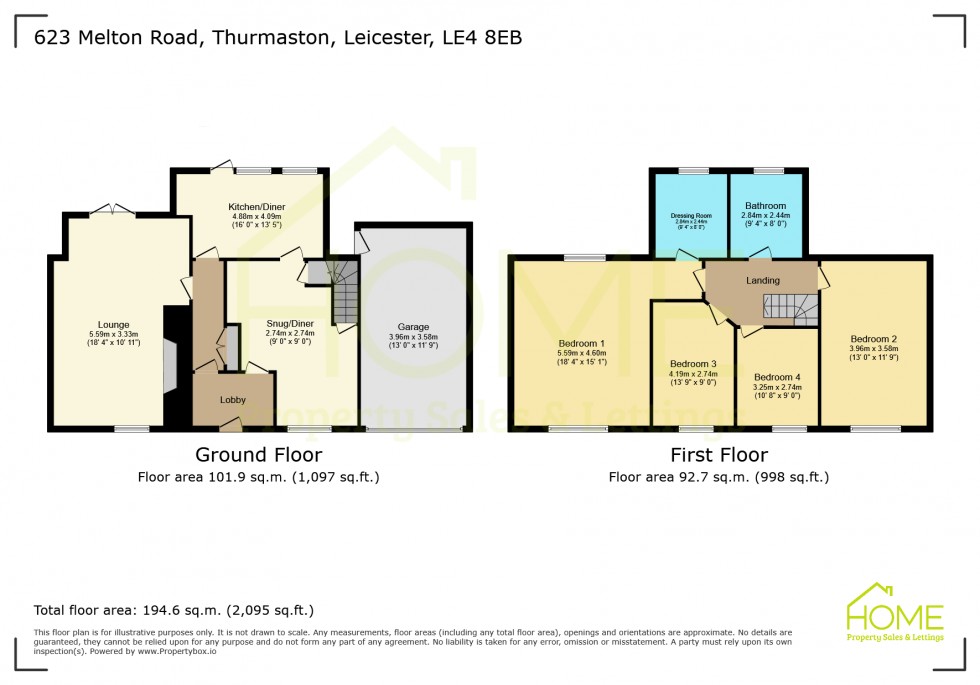Floorplan for Melton Road, Thurmaston, Leicester LE4 8EB