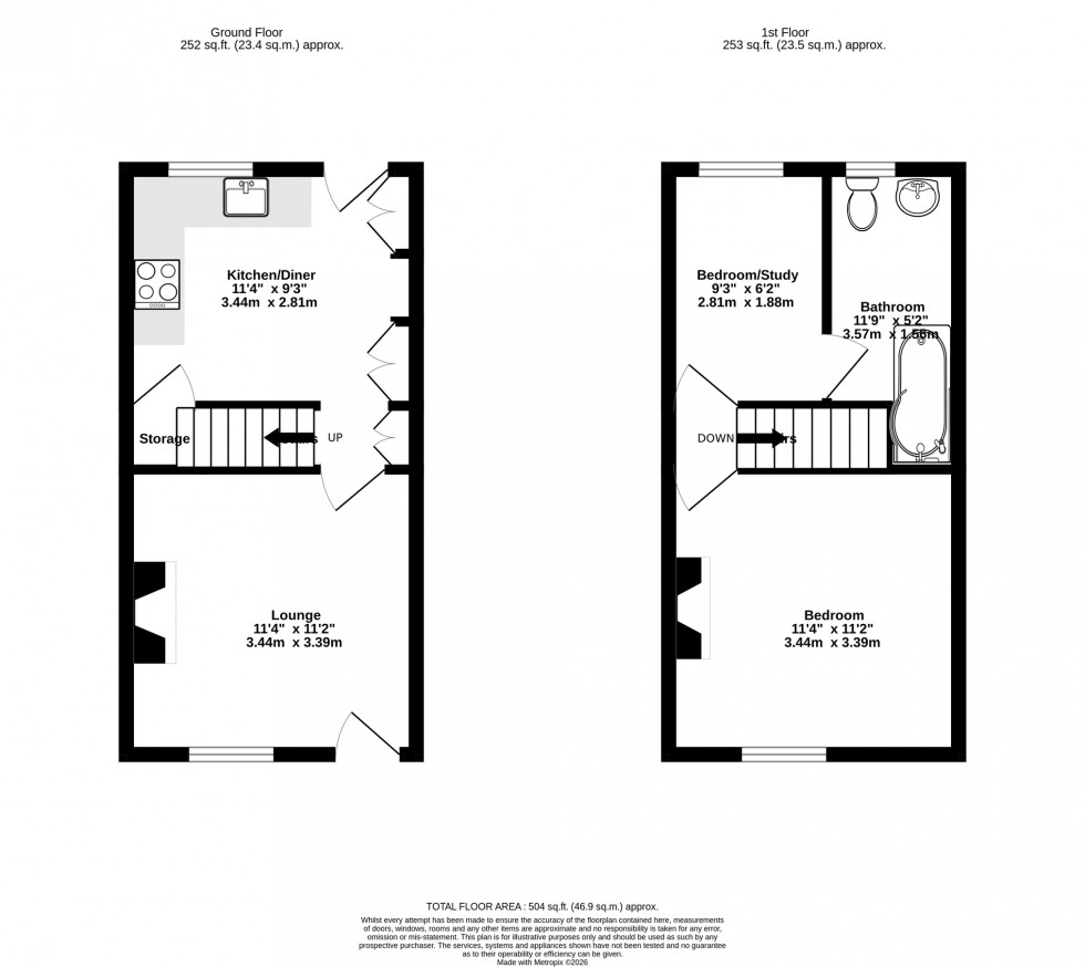 Floorplan for Paget Street, Kibworth Beauchamp, Leicester, Leicestershire