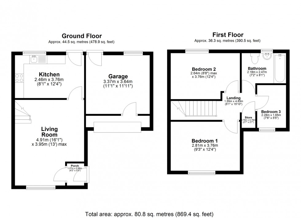 Floorplan for Yarrow Close, Hamilton, Leicester, Leicestershire