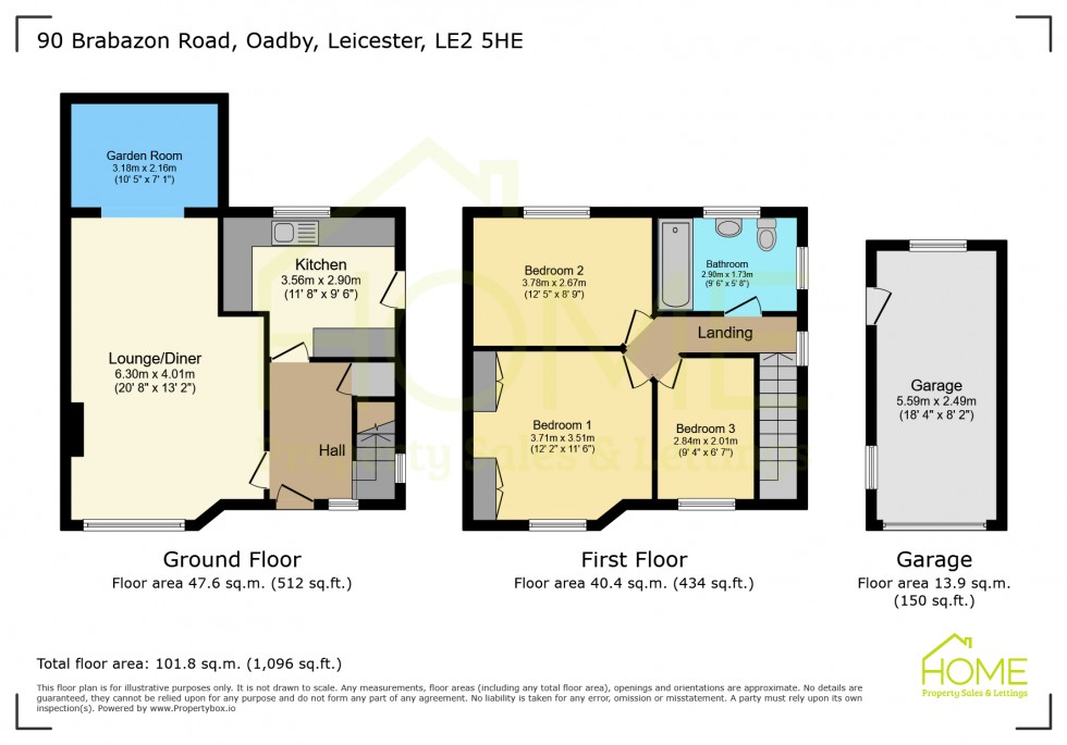 Floorplan for Brabazon Road, Oadby, Leicester