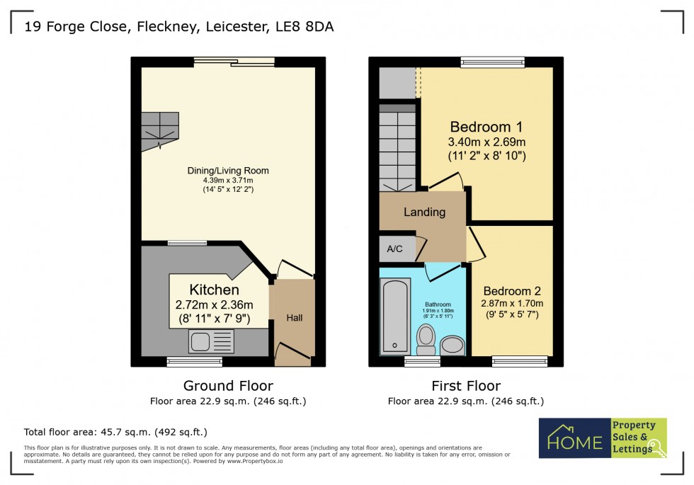 Floorplan for Forge Close, Fleckney, Leicestershire