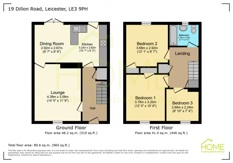 Floorplan for Dillon Road, Leicester, Leicestershire