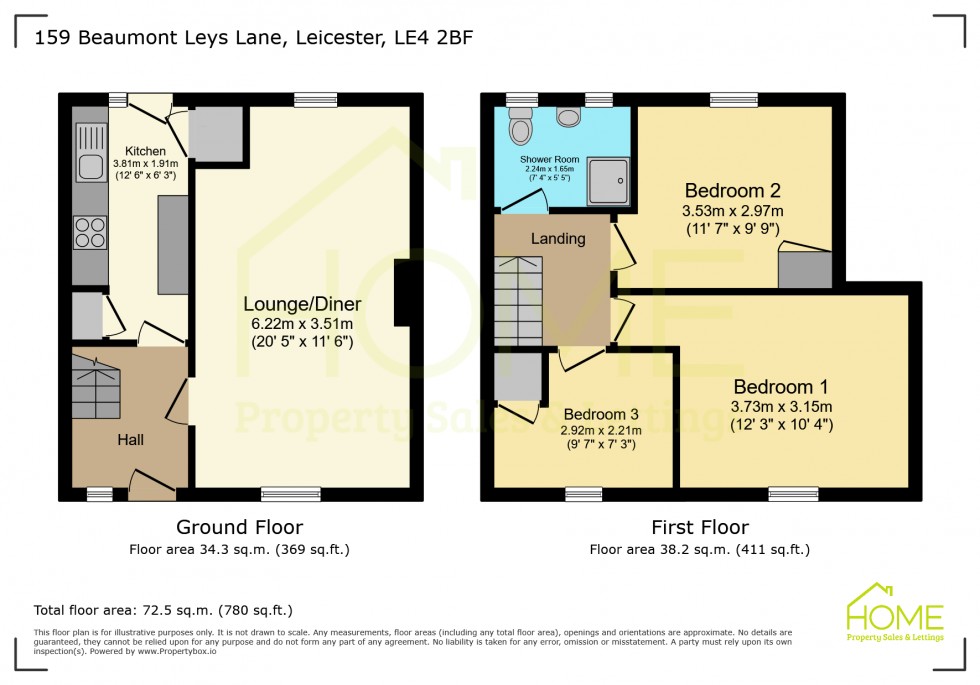 Floorplan for Beaumont Leys Lane, Leicester, Leicestershire