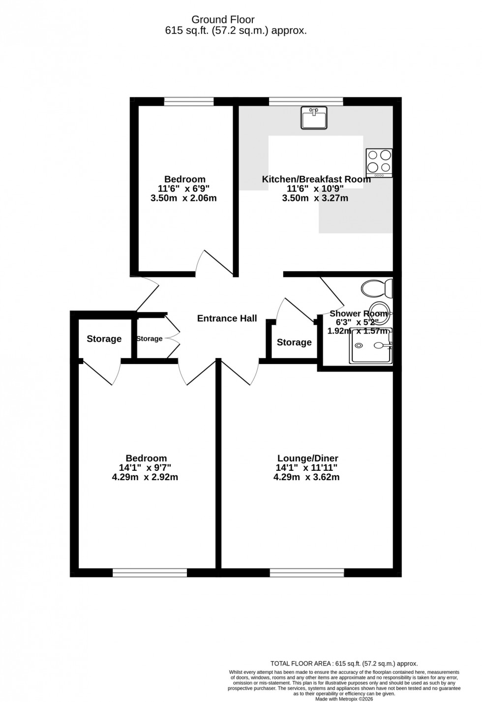Floorplan for Wykeham Close, Blaby, Leicester, Leicestershire
