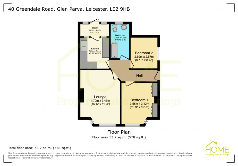 Floorplan for Greendale Road, Glen Parva, Leicester, Leicestershire