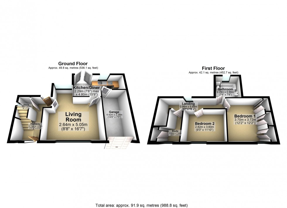Floorplan for Tudor Cottage, Weir Road, Kibworth Beauchamp, Leicester, Leicestershire