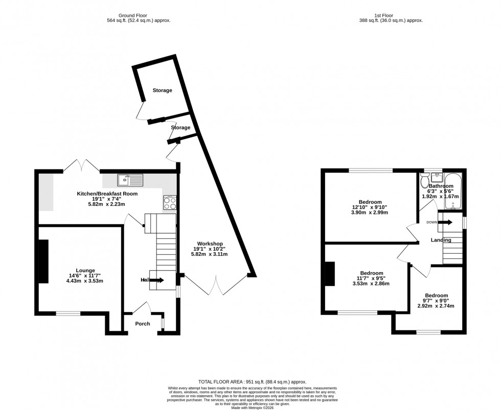 Floorplan for Redmarle Road, Leicester, Leicestershire